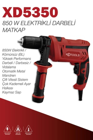 RETOOLS XD5350 850W Elektrikli Darbeli Matkap