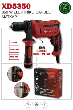 RETOOLS XD5350 850W Elektrikli Darbeli Matkap