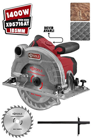 RETOOLS XD5716AT 1400W 185 MM DEVİR AYARLI DAİRE TESTERE