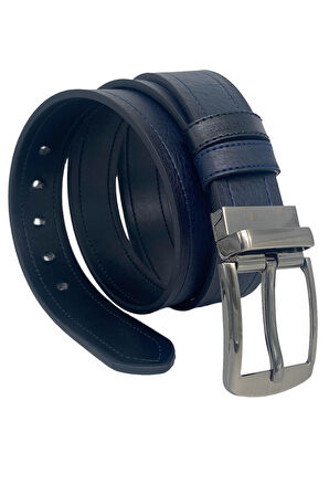 Lacivert / Siyah Çift Taraflı Suni Deri 4 cm.lik Unisex Spor Kemer