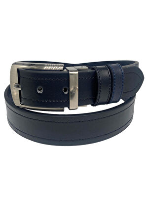 Lacivert / Siyah Çift Taraflı Suni Deri 4 cm.lik Unisex Spor Kemer