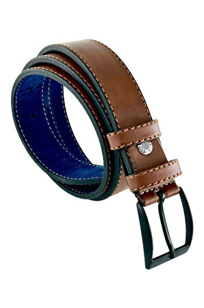 Kahverengi Çocuk Boy Suni Deri Dikişli Model 3 cm.lik Garson Klasik Kemer - XD-G9-ST