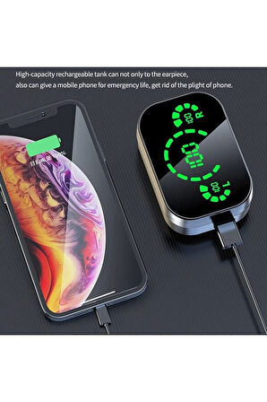 IPhone11 Uyumlu Powerbank özellikli, aynalı ve yüksek basslı profesyonel bluetoothlu kulaklık YD3