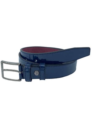 Lacivert Rugan Çocuk Boy Suni Deri Düz Model 3 cm.lik Garson Klasik Kemer // XD-G95-ST