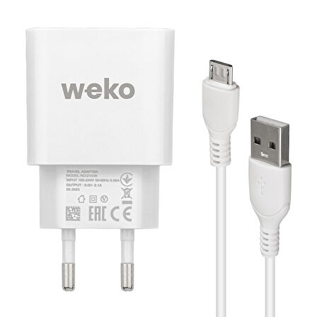 WK-21436 M7 2.1 AMPER ŞARJ BAŞLIK ADAPTÖRÜ + MICRO USB KABLO