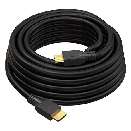 PM-18945 SİYAH PLASTİK DÜZ 30 METRE UÇLU FİLTRELİ HDMI KABLO