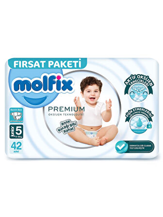 Molfix Premium Bebek Bezi Fırsat Paketi 5 Beden 11-18 Kg 42 Adet