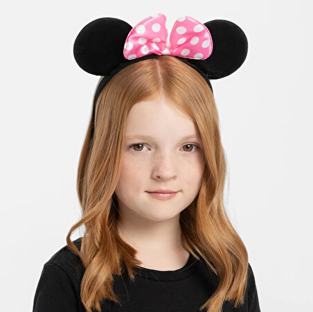 Pembe Fiyonklu Minnie Mouse Tacı Mini Kulak