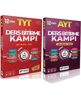 Yanıt TYT AYT Eşit Ağırlık Sözel 12 Günde Ders Bitirme Kampı 2 li Set Yanıt Yayınları