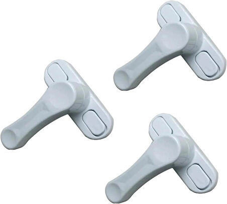 Microcase Her Türlü PVC Pencere Kapıya Uyumlu Emniyet Kilidi - BEYAZ AL4906 3 ADET