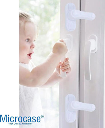 Microcase Her Türlü PVC Pencere Kapıya Uyumlu Emniyet Kilidi - BEYAZ AL4906 3 ADET