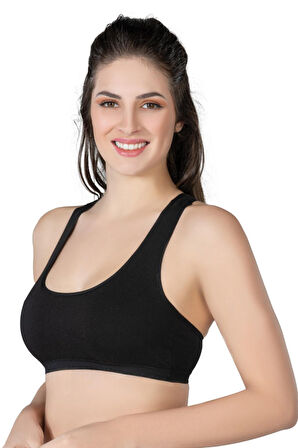Siyah Mı Emay 1424 Modal Cotton Sporcu Büstiyer