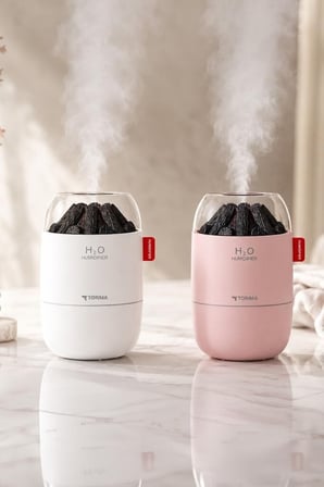 Delux Serisi H16 Pembe Buhar Makinesi 280 ML Sessiz Modern Işıklı