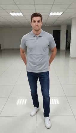 Erkek Pike Kumaş Düğmeli Yaka Regular Fit Günlük Kısa Kol Tişört Tshirt