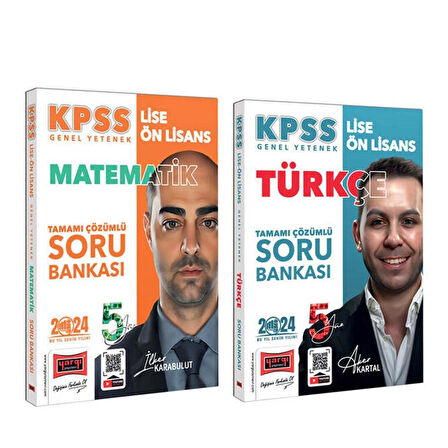 Yargı 2024 KPSS Lise Önlisans Türkçe ve Matematik 5 Yüz Ekibi Soru Bankası Seti 2 Kitap