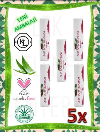 Forever Aloe Lips Aloe Vera ve Jojoba Yağı İçeren Dudak Koruyucu 5 x 4,25 g