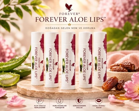 Forever Aloe Lips Aloe Vera ve Jojoba Yağı İçeren Dudak Koruyucu 5 x 4,25 g