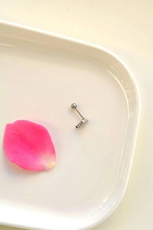 X Harfi Piercing Gümüş Renkli Harf Piercing X