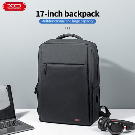 Siyah Çanta Modern Stil Okul Eşyası CB02 17 İnç Su Geçirmez Fonksiyonel Laptop Sırt Çantası