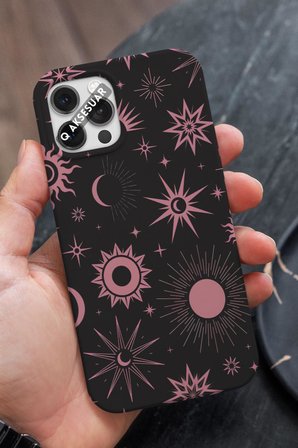 Xiaomi Mi 11 Uyumlu Pembe Yıldıız Tasarımlı Premium Telefon Kılıfı