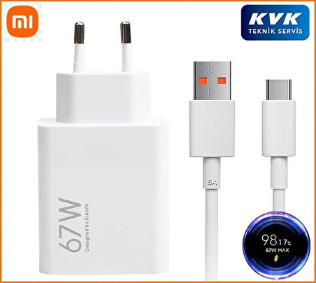 Xiaomi 67w (WATT) Typ-c Hızlı Şarj Aleti Adaptörü Kablo Seti ( KVK Teknik Servis Garantili )