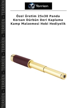 Özel Üretim 25x30 Panda Korsan Dürbün Deri Kaplama Kamp Malzemesi Hobi Hediyelik