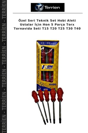 Özel Seri Teknik Set Hobi Aleti Ustalar İçin Hon 5 Parça Torx Tornavida Seti T15 T20 T25 T30 T40