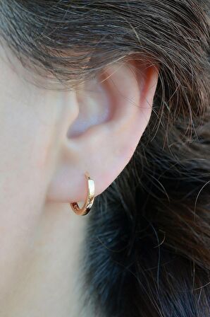 İnce Mini Halka Küpe Rose Gold