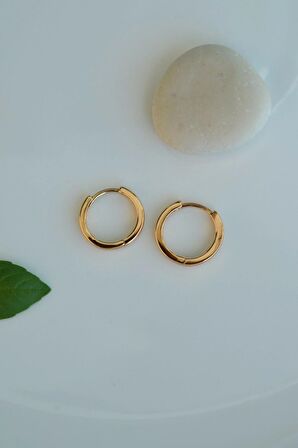 İnce Mini Halka Küpe Rose Gold