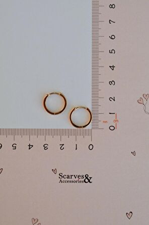 İnce Mini Halka Küpe Rose Gold