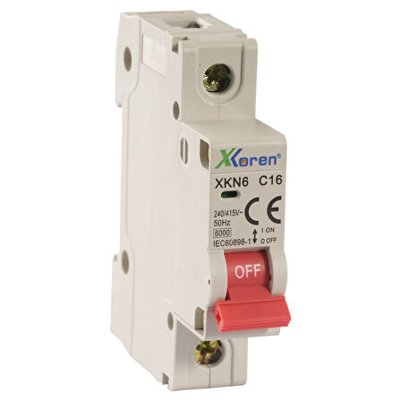 Xkoren 3kA 1P C Tipi 10A Otomatik Sigorta (Kutu) (12 Adet)