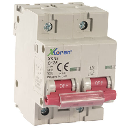 Xkoren 10kA 4P C Tipi 125A H Serisi Otomatik Sigorta(3 Adet)(Kutu)
