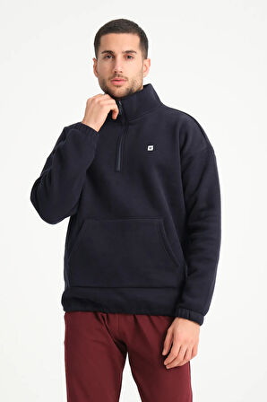 RAHAT KALIP FERMUARLI SWEATSHIRT MELANJ