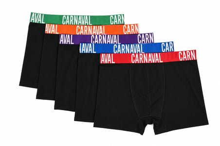 Erkek Boxer 5’li Paket Pamuklu Likralı Siyah Renkli Bel Lastikli