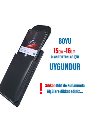 16cm Kemere Takılan Telefon Kılıfı Dik Bel Kemer Kılıfları Kapaklı Mıknatıslı 16.2 x 8 Cm