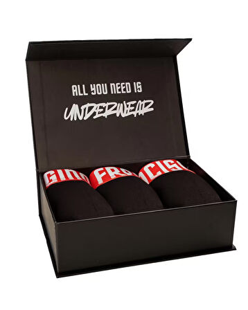 KIRMIZI Premium Kutulu 3'lü Erkek Boxer
