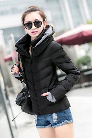 Barbora Günlük Su Geçirmez Kışlık Şişme Kadın Mont  801siyahe