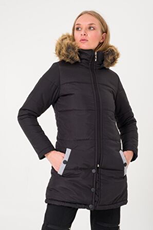 Barbora Kışlık Kürk Yaka Şişme Kadın Mont 7112s