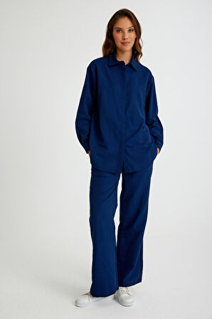 Barbora Keten Günlük İkili Takım Alt Üst LN17lacivert4