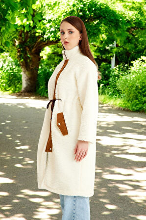 Kışlık Fermuarlı Şık Peluş Ceket