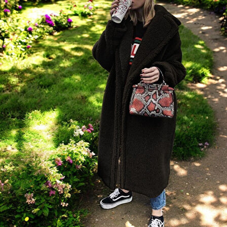 Kışlık Şık Düğmeli Peluş Ceket