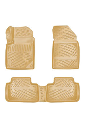 Peugeot 407 2003 Araca Özel Tasarım 3D Havuzlu Bej Paspas