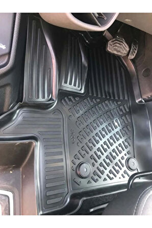 Ford Tourneo Custom - Önde Şoför + 2 Yolcu Koltuğu Olan 2022 Araca Özel Tasarım 3D Havuzlu Paspas