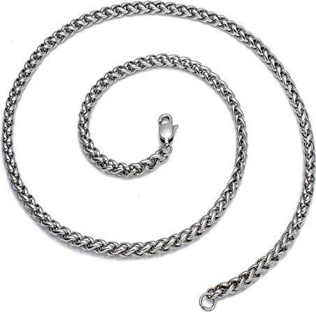 Gümüş Renk Chavin Angelus Lufigo Unisex Erkek Çelik Zincir Kolye 55 Cm Çelik Kolye  - 2673