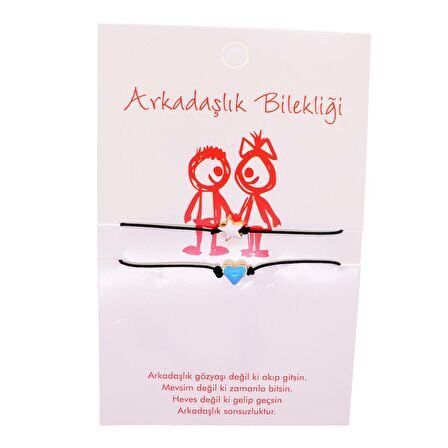 Altın Renk Yıldız Kalp  Arkadaş Şans Bilekliği - 2688