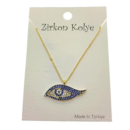 Altın Renk Ra Göz Nazar Model Zirkon Kolye  - 2752