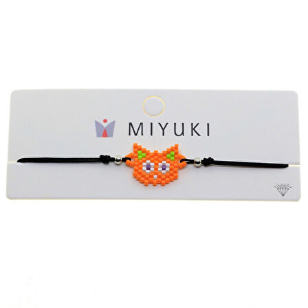 Altın Renk Kedi Model Karışık Miyuki Bileklik - 2949
