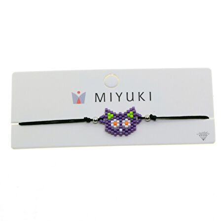 Altın Renk Kedi Model Karışık Miyuki Bileklik - 2949