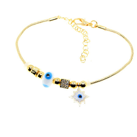 Altın Renk Beyaz Güneş Pandora Zirkon Bileklik - 2969