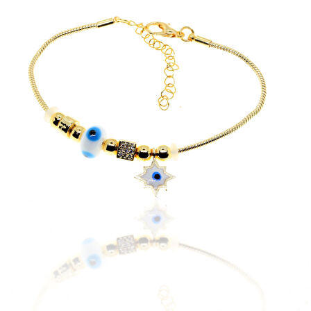 Altın Renk Beyaz Güneş Pandora Zirkon Bileklik - 2969